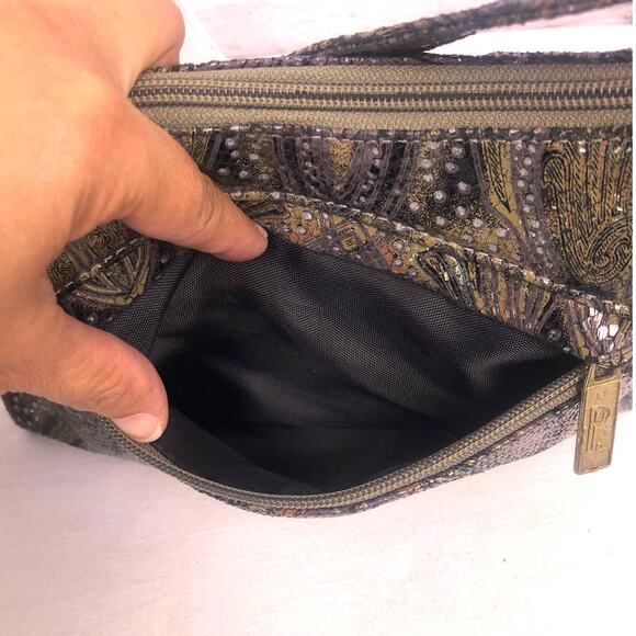 Bags by Pinky Vintage Leather Embossed Paisley Hobo-style Zipper Shoulder Bag - Picture 6 of 14